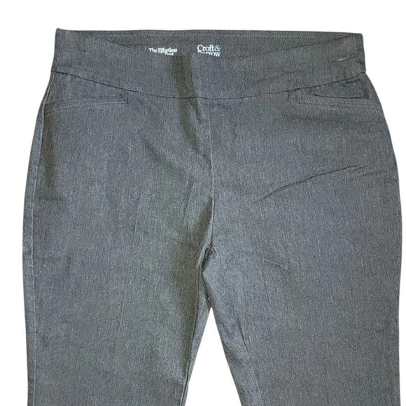 Croft & Barrow Pants Womens Size 16P Solid Grey Gray The Effortless Stretch - Picture 2 of 6